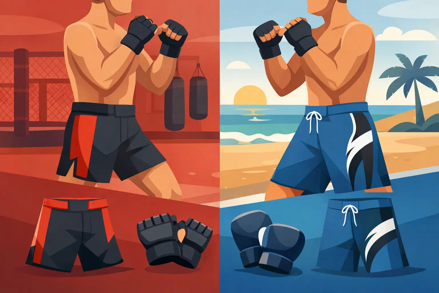 MMA Shorts vs Board Shorts for Fight Training