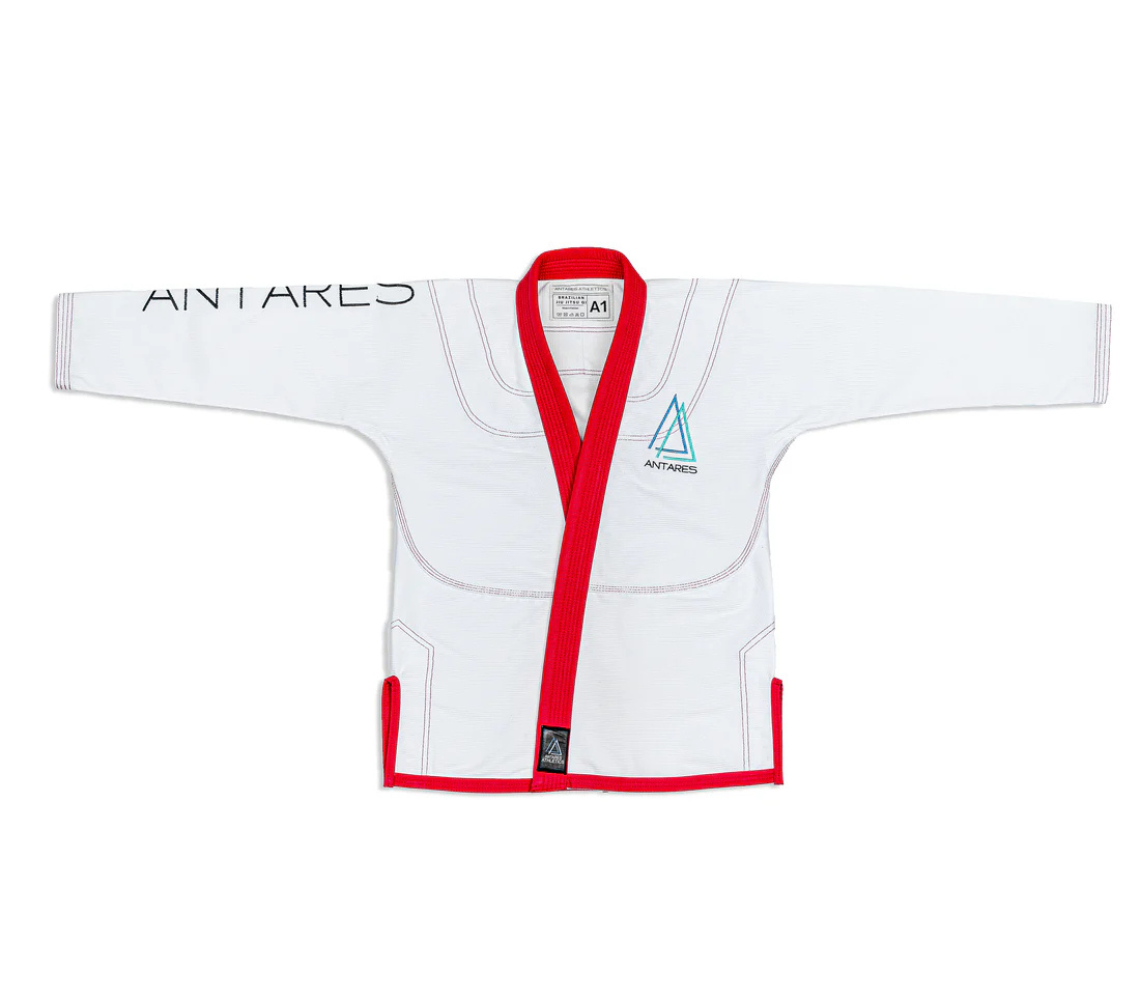 Kids - Warrior White and Red Brazilian Jiu Jitsu Gi