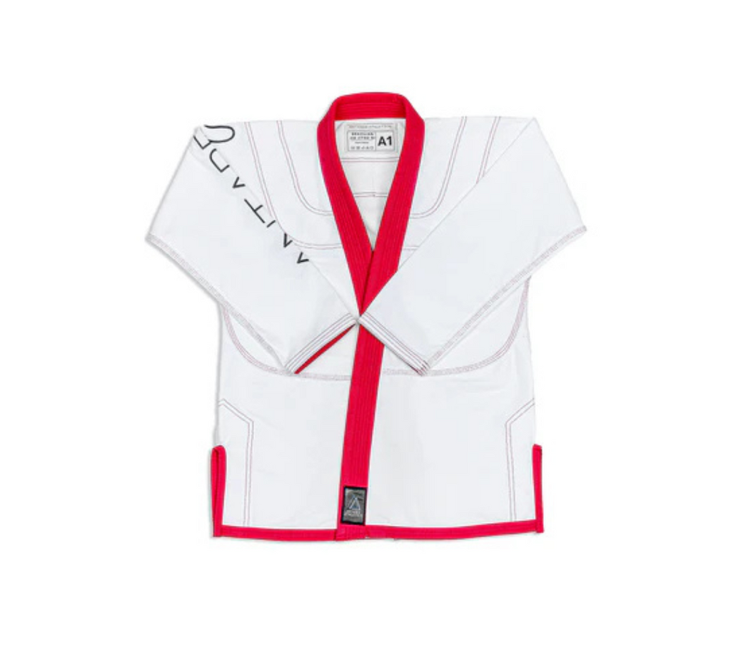 Kids - Warrior White and Red Brazilian Jiu Jitsu Gi