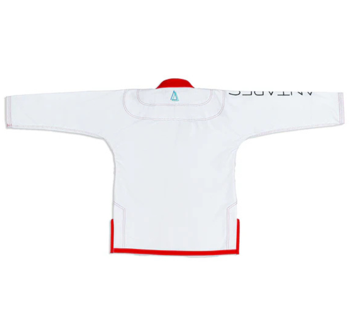 Kids - Warrior White and Red Brazilian Jiu Jitsu Gi