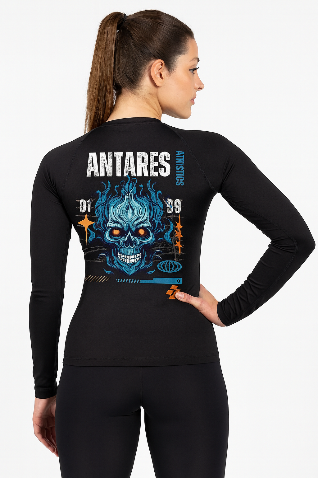 Blue Skull Brazilian Jiu Jitsu Rashguard - Full Sleeve