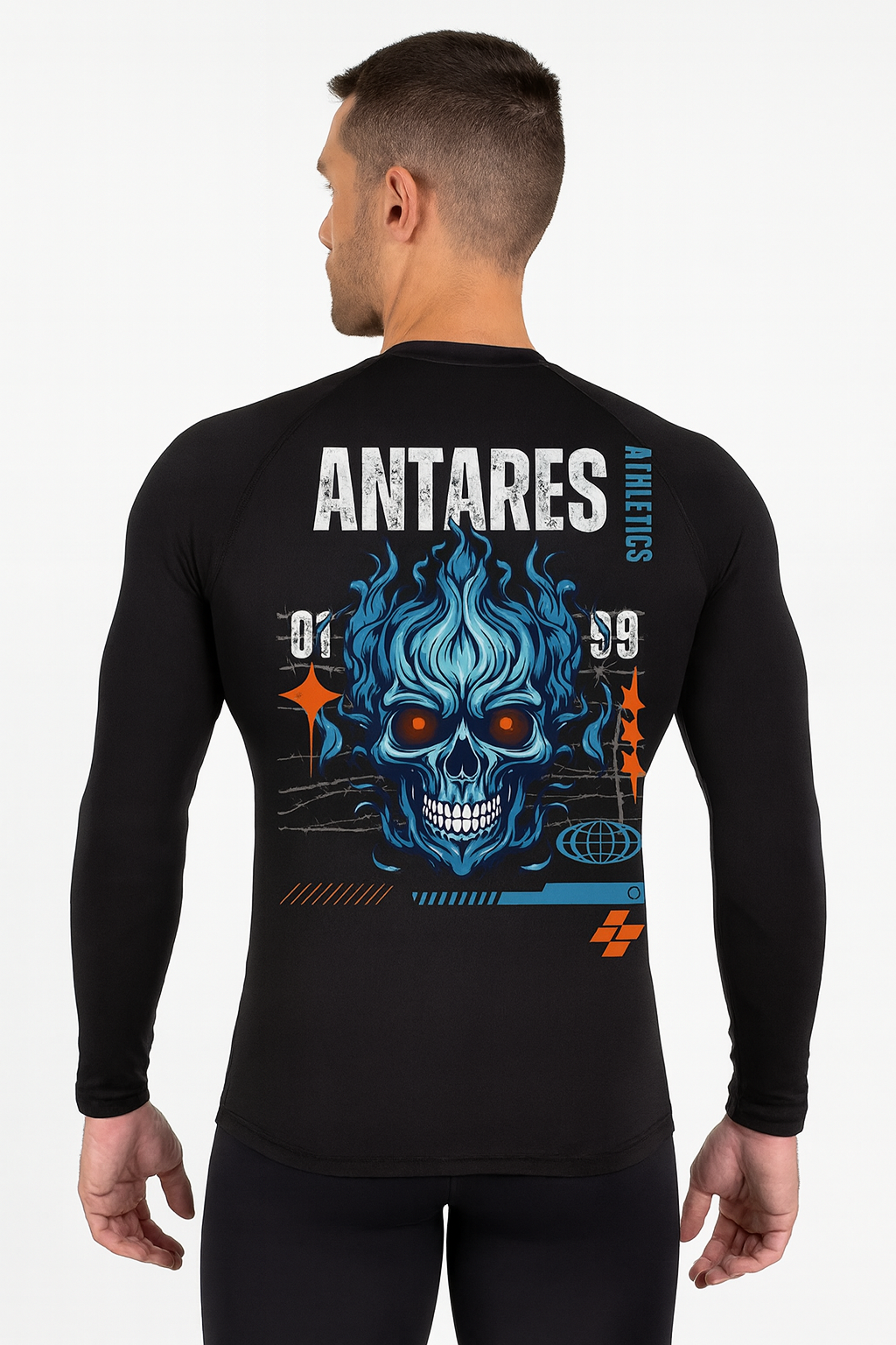 Blue Skull Brazilian Jiu Jitsu Rashguard - Full Sleeve
