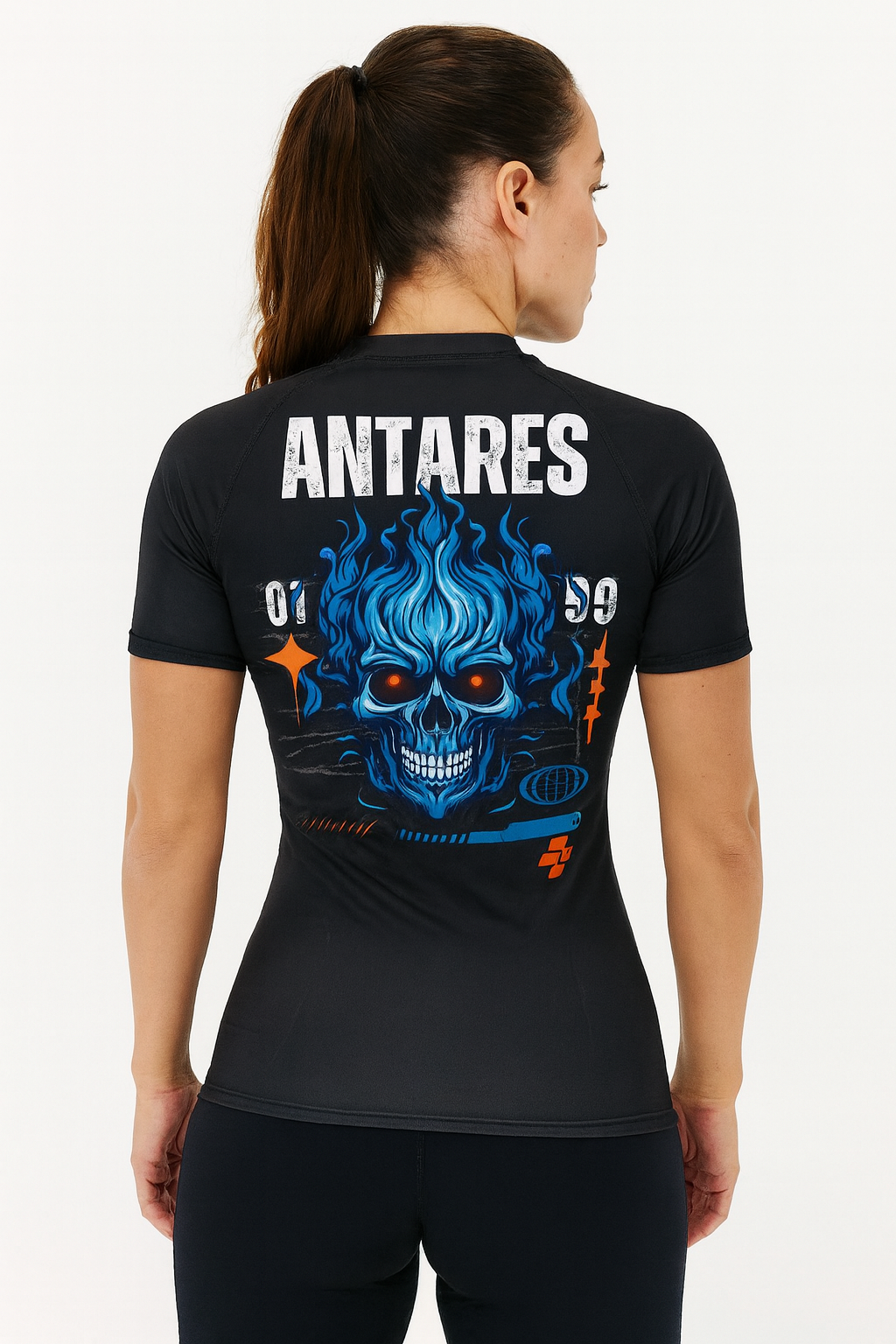 Blue Skull Brazilian Jiu Jitsu Rashguard - Half Sleeve