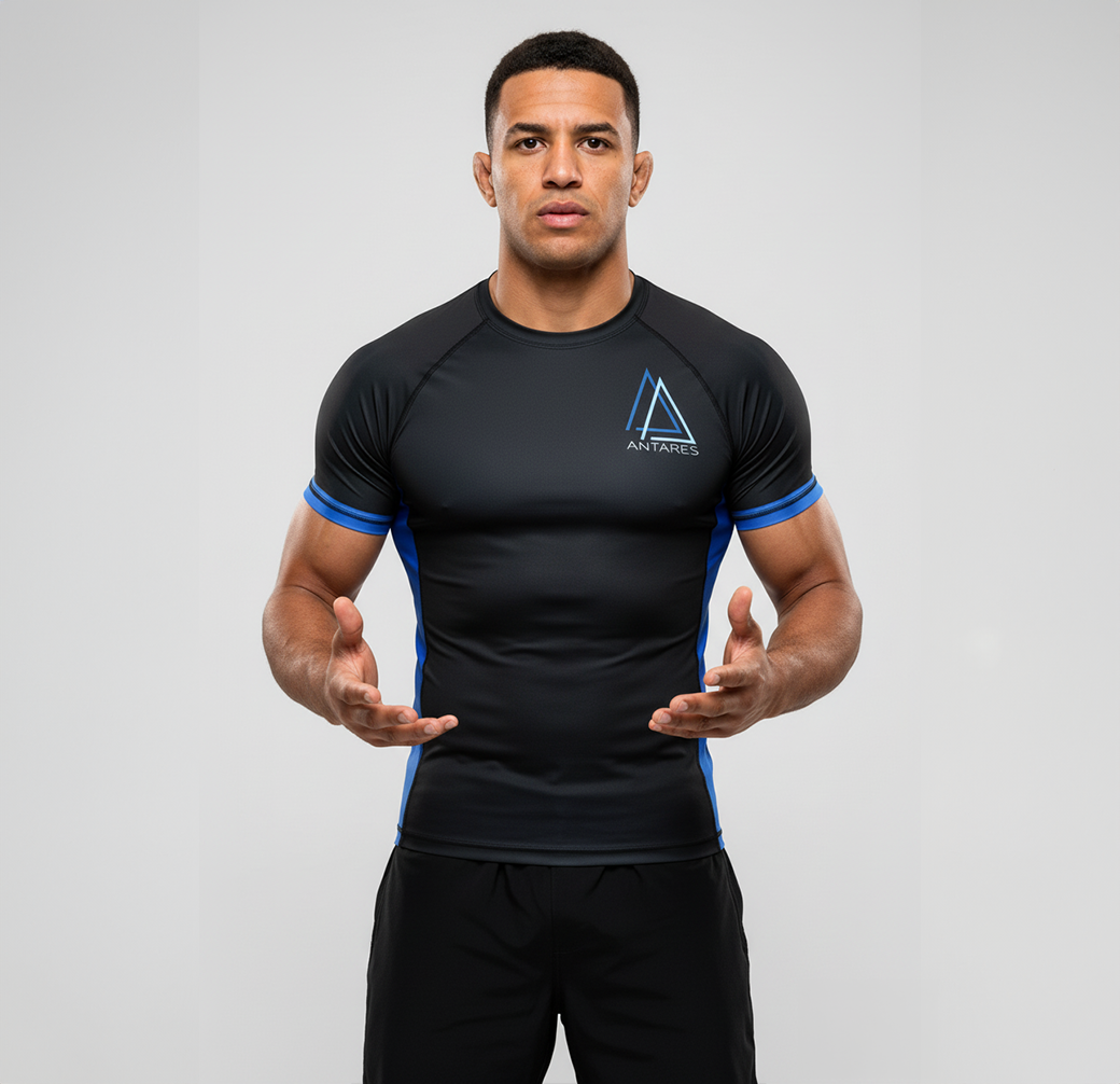 Black Brazilian Jiu Jitsu Rashguard - Half Sleeve