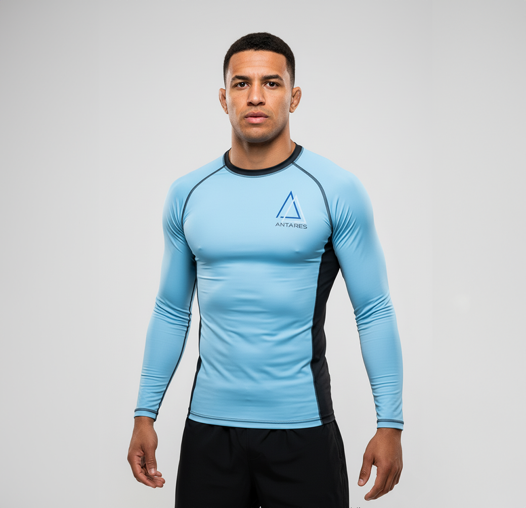 Light Blue Brazilian Jiu Jitsu Rashguard - Full Sleeve