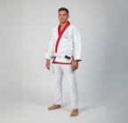 Warrior White and Red Brazilian Jiu Jitsu Gi