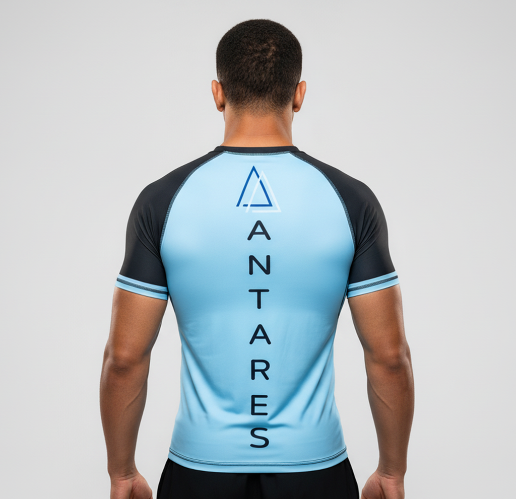 Light Blue Brazilian Jiu Jitsu Rashguard - Half Sleeve
