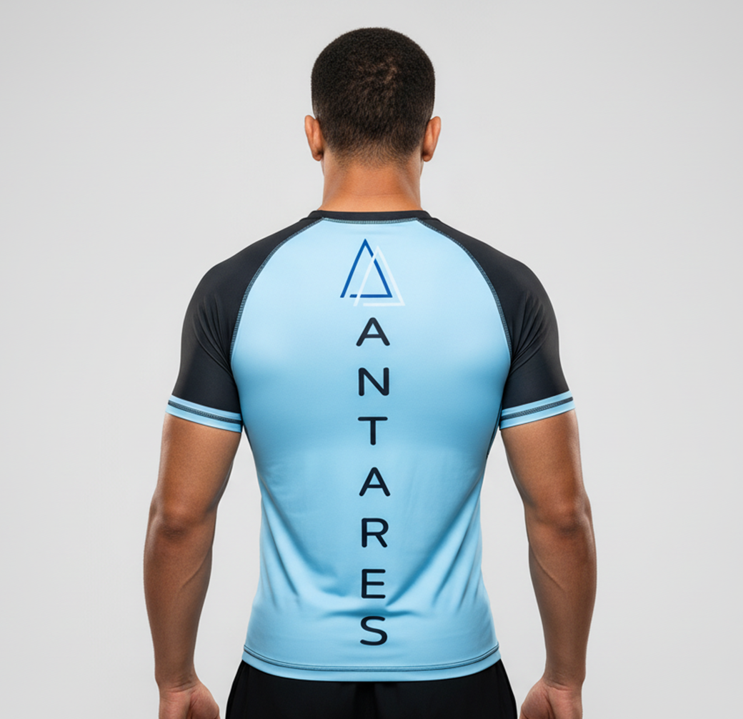 Light Blue Brazilian Jiu Jitsu Rashguard - Half Sleeve