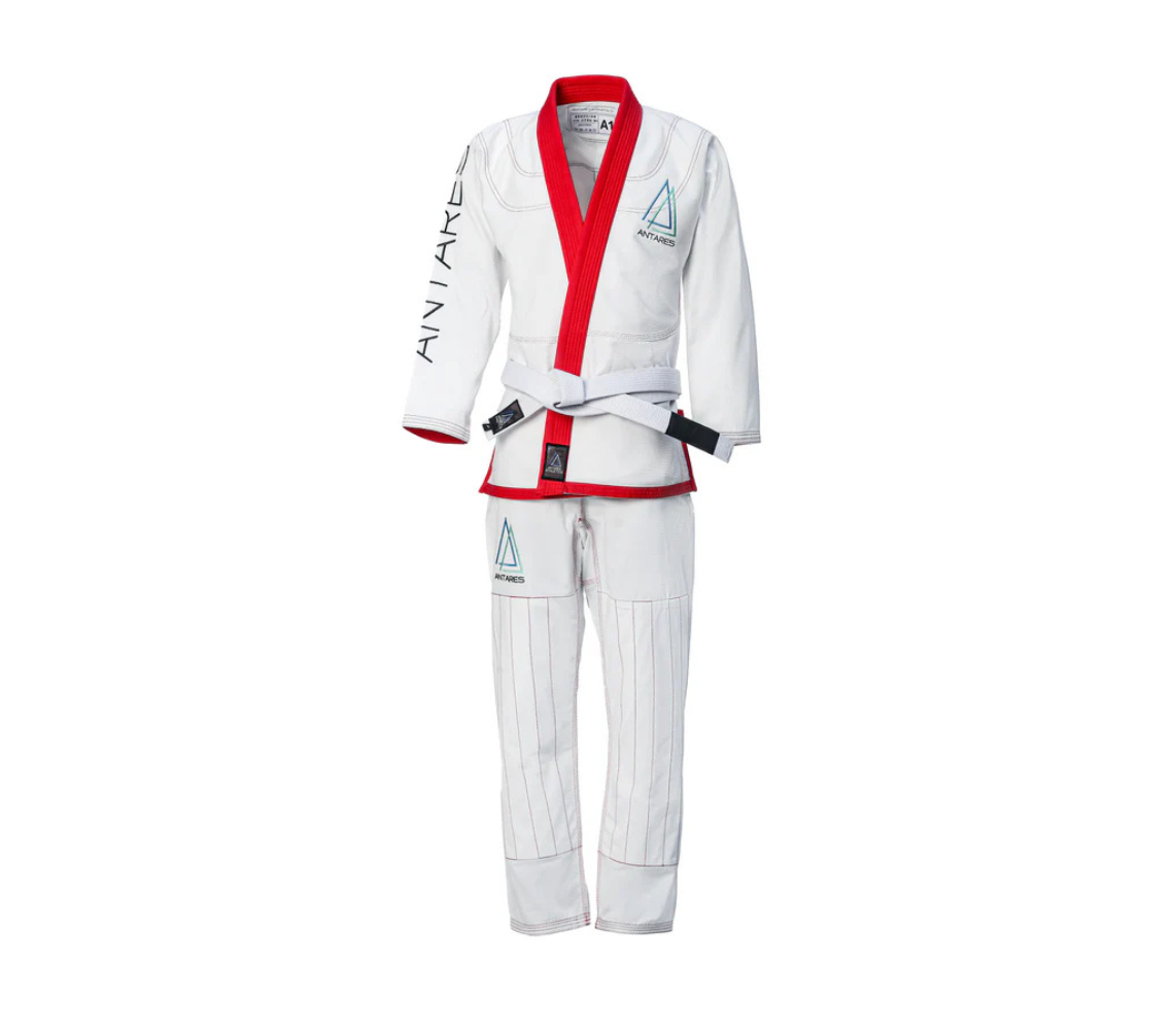 Warrior White and Red Brazilian Jiu Jitsu Gi