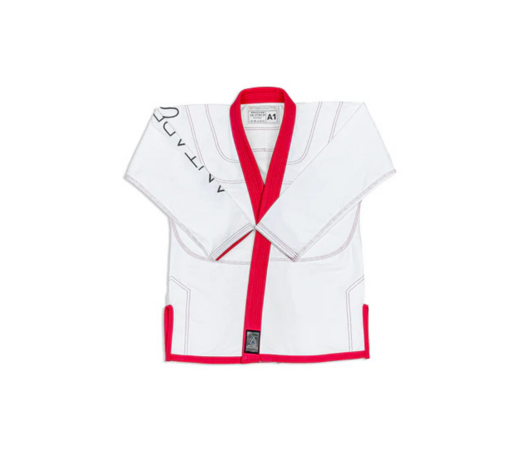 Warrior White and Red Brazilian Jiu Jitsu Gi