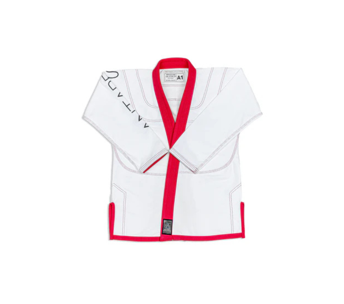 Warrior White and Red Brazilian Jiu Jitsu Gi