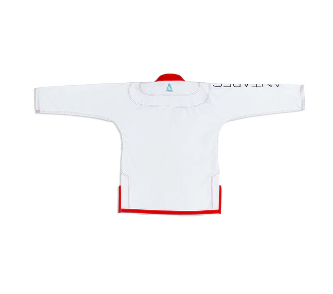 Warrior White and Red Brazilian Jiu Jitsu Gi