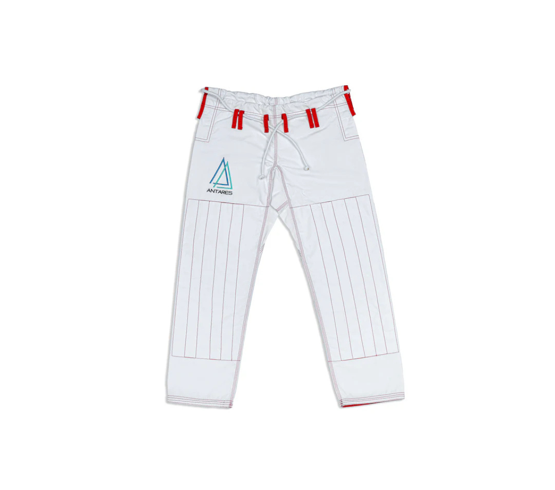 Warrior White and Red Brazilian Jiu Jitsu Gi