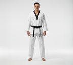 Black V- Taekwondo Dobok (White Belt Included)
